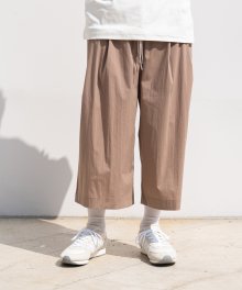 Compact yarn wide-leg pants - Brown
