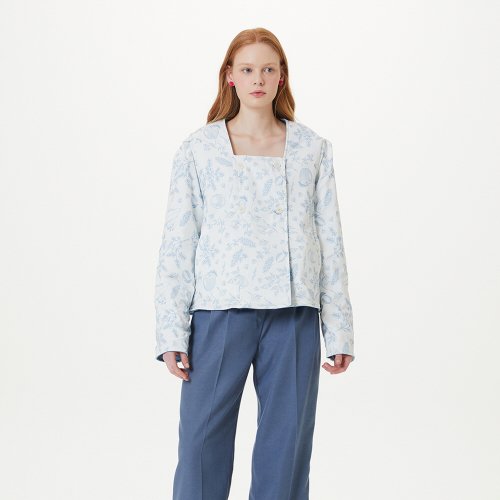 Двусторонняя куртка с квадратным вырезом (Light Blue)