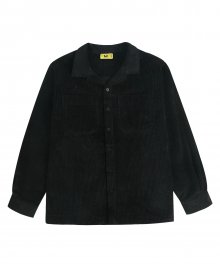 TONAL LOGO PATTERN CORDUROY SHIRT_BLACK