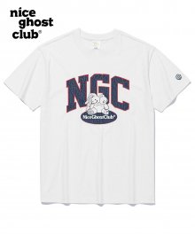 버니베어 컬리지 로고 티셔츠_화이트(NG2CMUT538A)