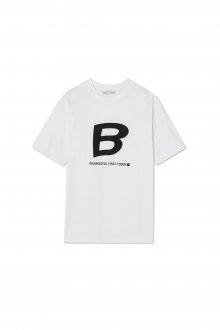 B LOGO PRINTED T SHIRT - WHITE