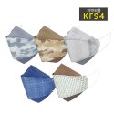 식스마스크(6MASK) 나인 KF94 투톤 마스크 패션 컬러 밀리터리 체크 남성 세트 20매