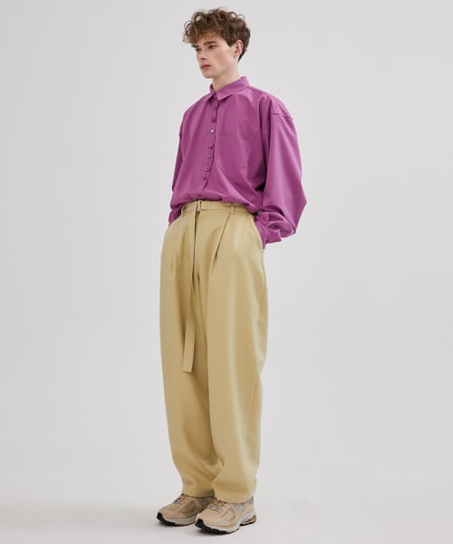 이에스씨 스튜디오(ESC STUDIO) belt pintuck pants(butter