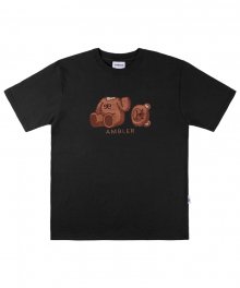 Oops bear 오버핏 반팔 티셔츠 AS901 (블랙)