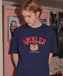 Bear 오버핏 반팔 티셔츠 AS906 (네이비)