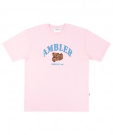 Sliding Bear 오버핏 반팔 티셔츠 AS907 (핑크)