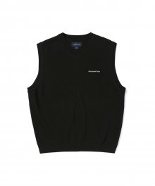 (SS22) T-Logo Knit Vest Black