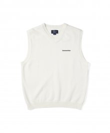 (SS22) T-Logo Knit Vest Ivory