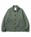 Button Zip Single Jacket Green