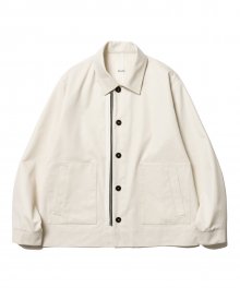 Button Zip Single Jacket Ivory