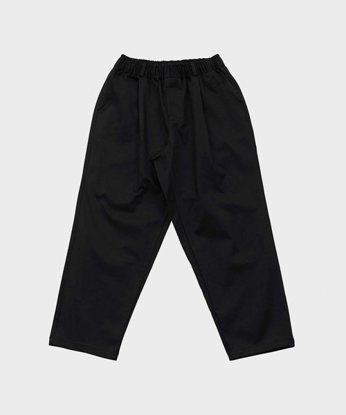 Широкие хлопковые брюки на резинке (Black)