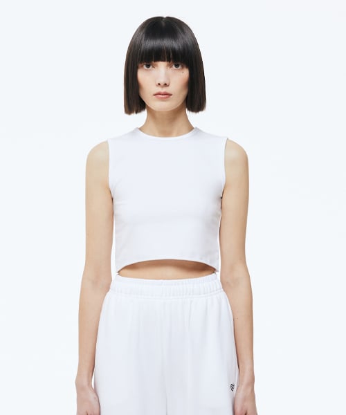 CUTTING CROP TOP_WHITE