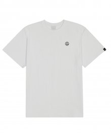 [FACE LINE] SMALL FACE EMBROIDERYERY T-SHIRTS_WHITE