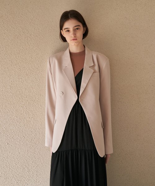 Свободный жакет на одной пуговице - Beige