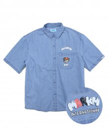 HALF-SLEEVE DENIM SHIRTS LIGHT BLUE