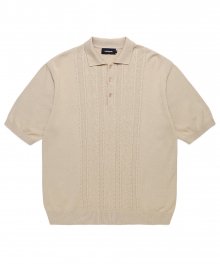 CABLE KNIT POLO BEIGE(MG2BSMK620A)