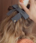 메리모티브(MERRYMOTIVE) Grey corduroy ribbon hairpin