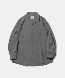 [DIAMOND LAYLA X ANOBLIR] Semi-overfit Open Collar Solid Shirt DA02 Charcoal