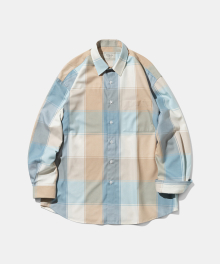 [DIAMOND LAYLA X ANOBLIR] Bold Check Shirt DA06 Sky Blue