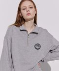 CIRCLE HALF ZIP-UP (MELANGE GREY)