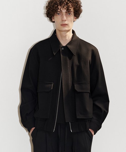 ジャケット・アウター OHOTORO Mannish Wool Blouson 美品】OHOTORO Mannish Wool Blouson ネイビー - メルカリ