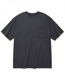 SP 오버 핏 베이직 포켓 티셔츠-차콜