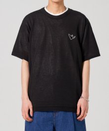 ANGEL WAPPEN SHORT SLEEVE KNIT BLACK