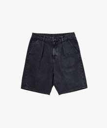 GARMENT DYED TWILL BERMUDA SHORTS-CHARCOAL