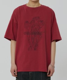 CACTUS GRAPHY HALF SLEEVE RED