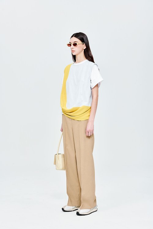 MONIQUE WIDE PANTS KHAKI BEIGE