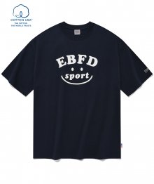 EBFD 스마일 에슬레틱 반팔 티셔츠 네이비