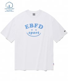 EBFD 스마일 에슬레틱 반팔 티셔츠 화이트