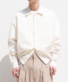 Compact yarn shirt jacket - Ivory