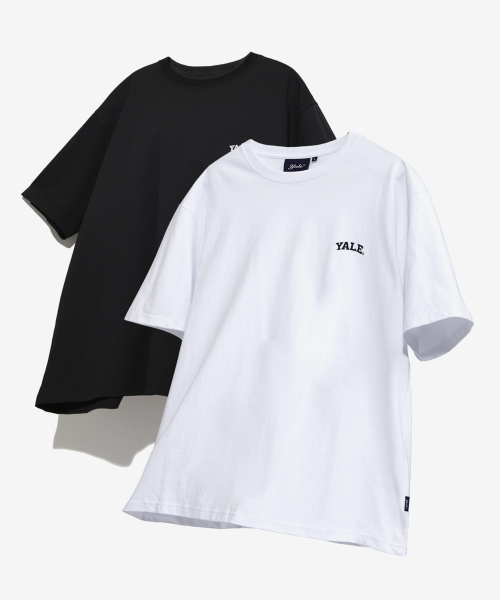 예일() [16수 코마사] 2PACK 스몰아치 반팔티셔츠 화이트/블랙 상품 이미지