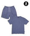 [LOUNGE WEAR] SMALL ARCH TEE + SHORTS SET VTG BLUE
