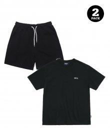 [LOUNGE WEAR] SMALL ARCH TEE + SHORTS SET BLACK