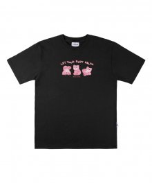 엠블러X벨리곰 남여공용 Comfortable time 오버핏 반팔 티셔츠 BS106 (블랙)