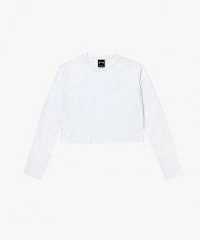 SIGNATURE WOMENS CROPPED LONG SLEEVE TEE-WHITE