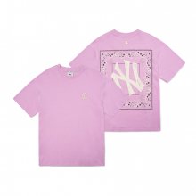 페이즐리 백로고 반팔 티셔츠 NY (Pink)