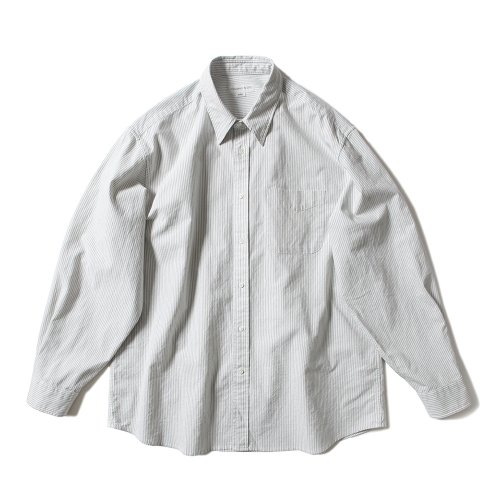 French striped shirt - Gray green