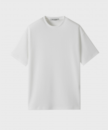 링클 텍스처 하프 슬리브 티셔츠_WHITE