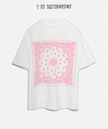 BANDANA PRINT T-SHIRT (WHITE - PINK)