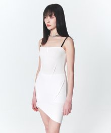 Raw Edge Mini Dress White