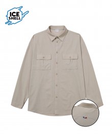 MCC LONG SLEEVE ICE SHELL 2 POCKET SHIRTS_OVER FIT_L/BROWN