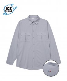 MCC LONG SLEEVE ICE SHELL 2 POCKET SHIRTS_OVER FIT_GREY