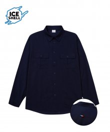 MCC LONG SLEEVE ICE SHELL 2 POCKET SHIRTS_OVER FIT_NAVY