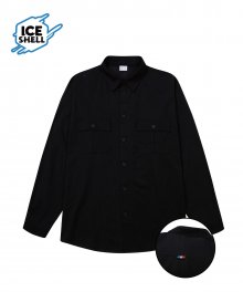 MCC LONG SLEEVE ICE SHELL 2 POCKET SHIRTS_OVER FIT_BLACK