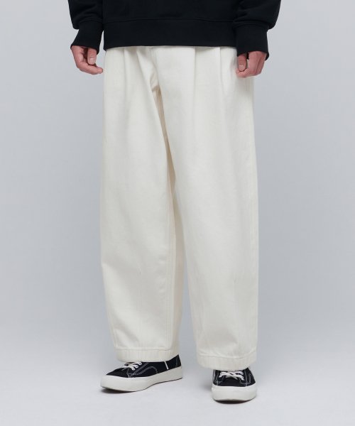 MUSINSA | MUSINSA STANDARD DENIM WIDE BALLOON PANTS [CREAM]