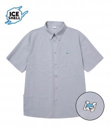 MCC SHORT SLEEVE ICE SHELL SHIRTS_SIDE POCKET_OVER FIT_GREY