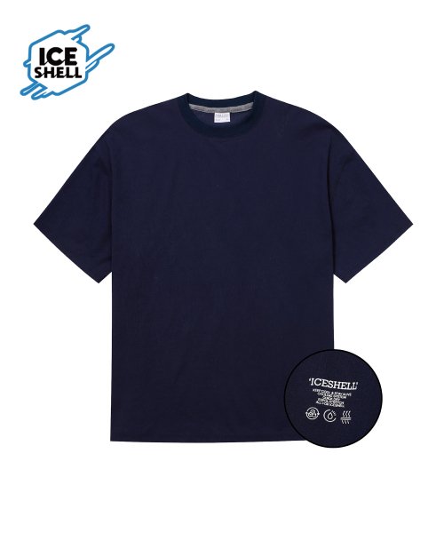 MCC SIMPLE ICE SHELL T-SHIRTS_OVER FIT NAVY